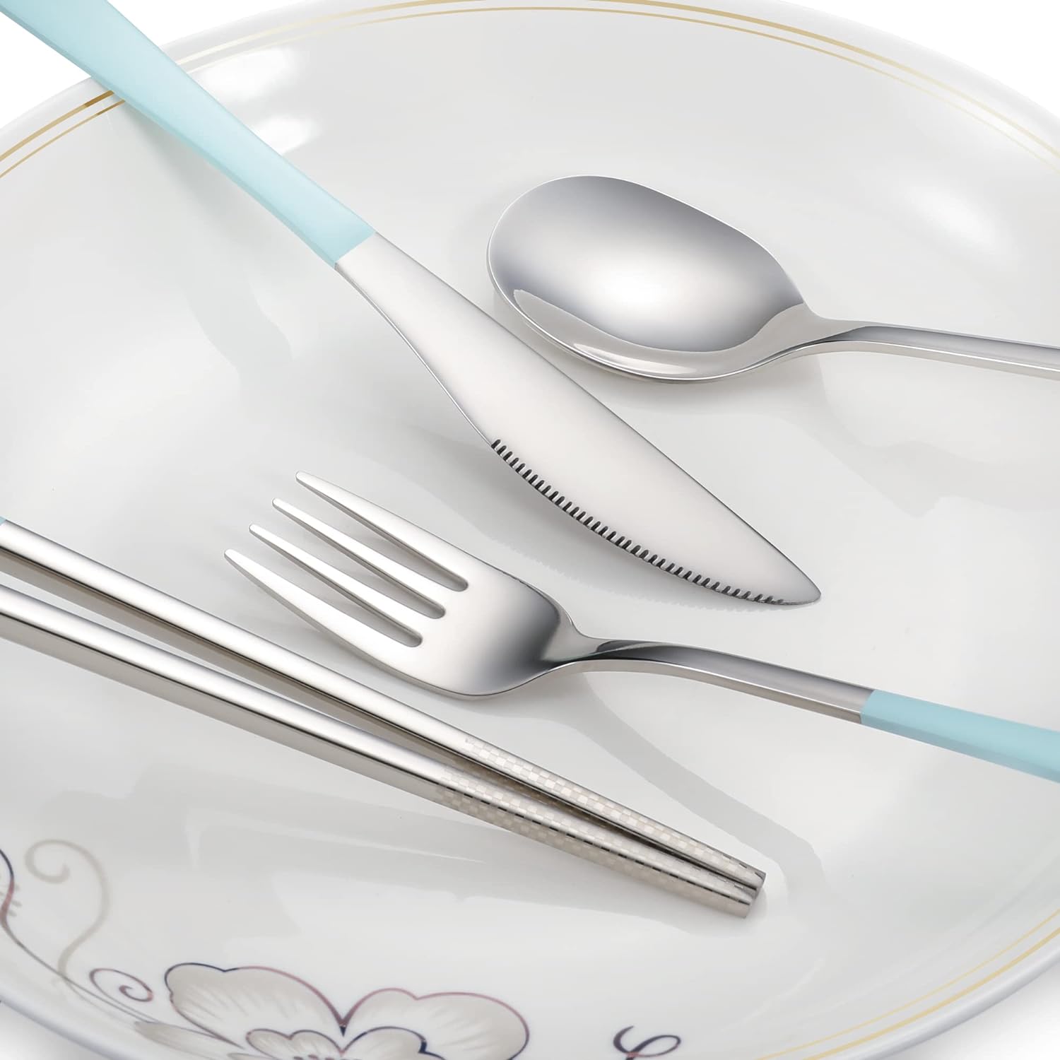 Travel cutlery set, Stainless Steel Cutlery, Reusable utensils set with case, Portable Silverware -18/8 Travel cutlery set, Stainless Steel Cutlery, Reusable utensils set with case, Portable Silverware -18/8